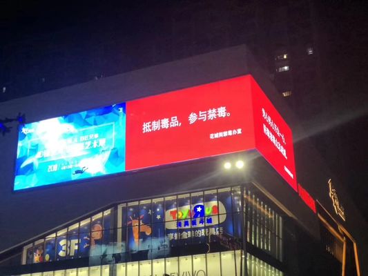 Right Angle Display Outdoor LED Video Screen 10mm Pixel Pitches 60Hz Frequency